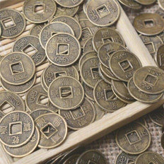 10mm Chinese Ancient Feng Shui Lucky Coin Good Fortune Dragon & Phoenix Antique Wealth Money Collection Gift ( Lot of 100 pcs ) - NAKHIL