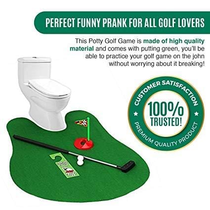 1pc Toilet Golf - Golf Putting Green Mat For Bathroom With Putter, 2 Balls  And Hole Cup,Novelty Gag Gift, Stocking Stuffers,Funny Bathroom Game For  Men Women Office-6pc Set(Random Color)