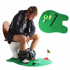 Potty Putter Toilet Mini Golf Game Set Putting Green Novelty Practical Jokes - NAKHIL