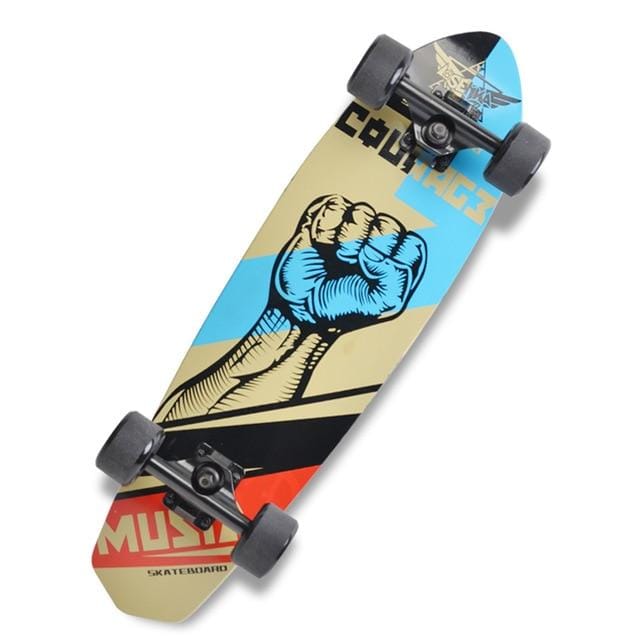 Printing Street 28" Long Skateboard Complete Retro Graffiti Style Cruiser Maple - NAKHIL