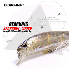 Bearking A+ fishing lures hard bait 7color 10cm 15g minnow,quality professional depth0.8-1.5m - NAKHIL