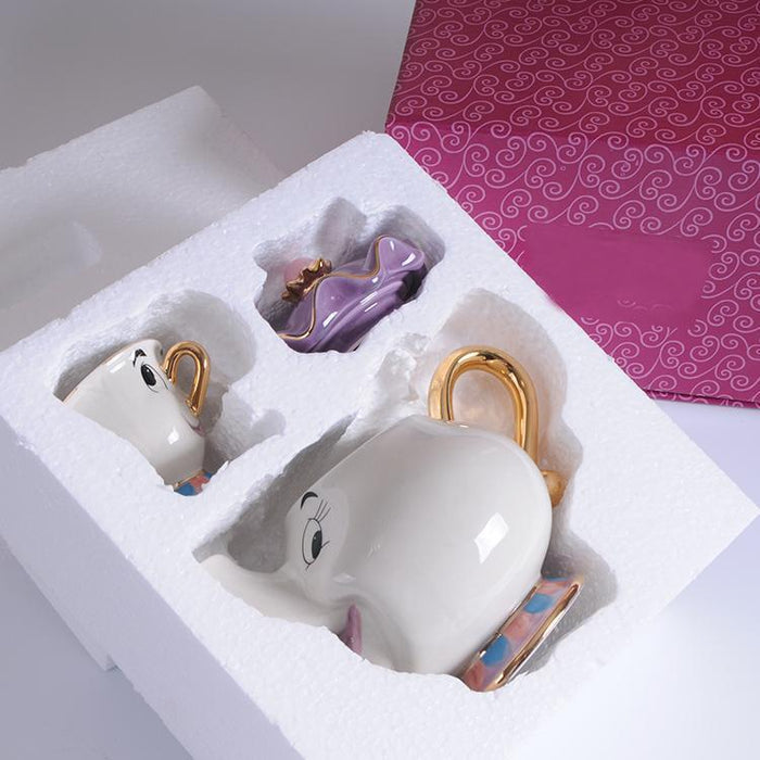 New Cartoon Beauty And The Beast Teapot Mug Mrs Potts Chip Tea Pot Cup One Set Lovely Gift Fast Post - NAKHIL