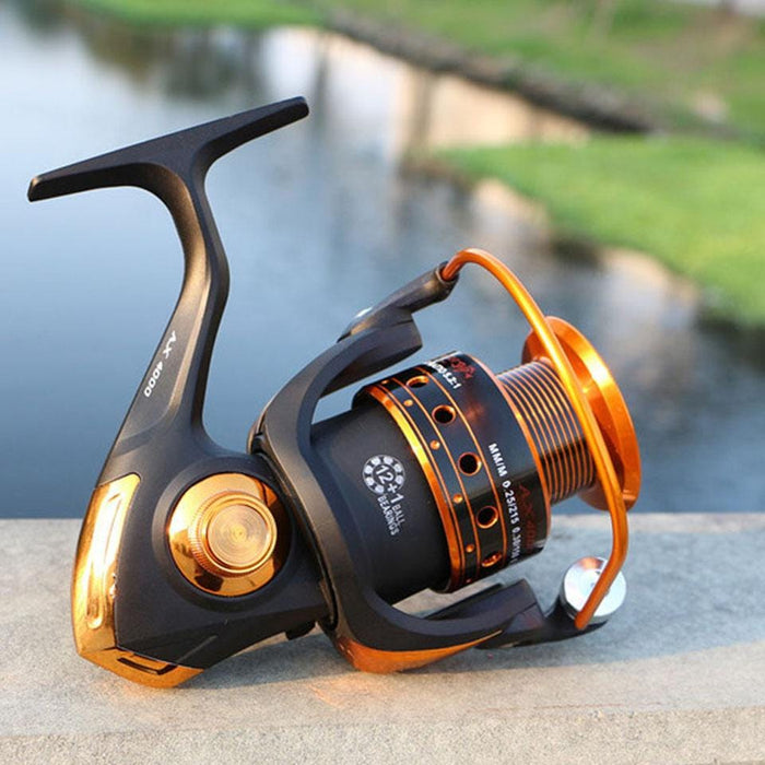 Spinning Fishing Reel 12BB + 1 Bearing Balls 500-9000 Series Metal Coil Spinning Reel Boat Rock Fishing Wheel - NAKHIL