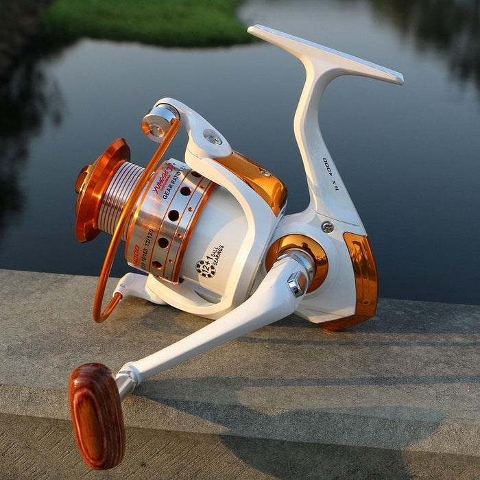 Spinning Fishing Reel 12BB + 1 Bearing Balls 500-9000 Series Metal Coil Spinning Reel Boat Rock Fishing Wheel - NAKHIL