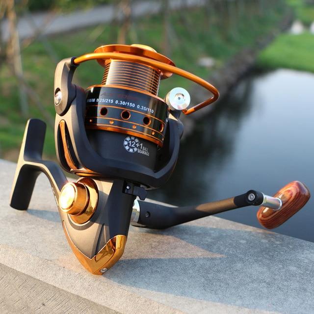 Spinning Fishing Reel 12BB + 1 Bearing Balls 500-9000 Series Metal Coil Spinning Reel Boat Rock Fishing Wheel - NAKHIL