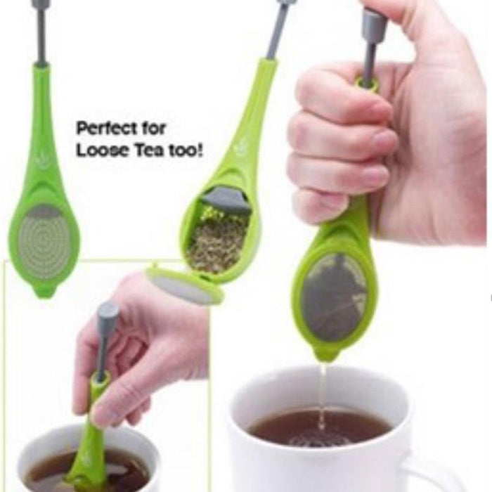 Infuser Built-in plunger Healthy Intense Flavor Reusable bag Plastic Tea&Coffee Strainer - NAKHIL