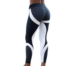 Mesh Pattern Print Leggings fitness Women Elastic Slim Pants - NAKHIL