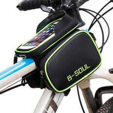 Cycling Bike Front Frame Bag Tube Pannier Double Pouch for 5.5-6.2Inch Cellphone Accessories Riding - NAKHIL