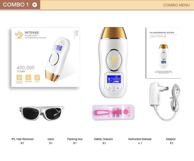 400K Outbreaks IPL Epilator Permanent Hair Removal Touch LCD Display - NAKHIL