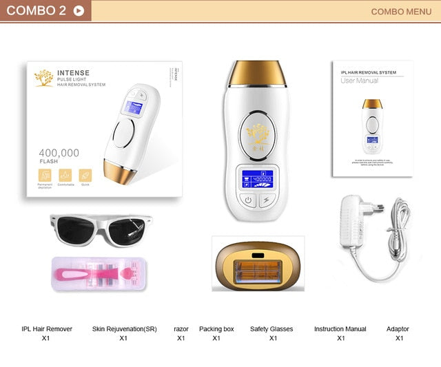 400K Outbreaks IPL Epilator Permanent Hair Removal Touch LCD Display - NAKHIL