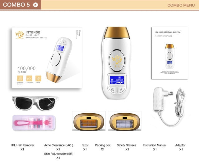 400K Outbreaks IPL Epilator Permanent Hair Removal Touch LCD Display - NAKHIL