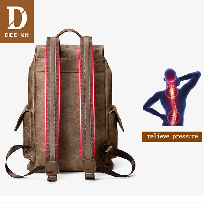 DIDE Anti theft Backpack Men Laptop Backpacks For Teenager women Male Preppy Style School Bag Cover Travel Backpack Leather - NAKHIL