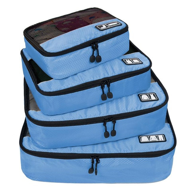 Breathable Travel Bag 4 Set Packing Cubes Luggage Organizers Fit 23" Carry on Suitcase - NAKHIL