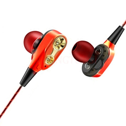 Dual Drive Stereo In-ear Headset Earbuds Bass For iPhone huawei Xiaomi 3.5mm With Mic - NAKHIL