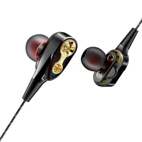 Dual Drive Stereo In-ear Headset Earbuds Bass For iPhone huawei Xiaomi 3.5mm With Mic - NAKHIL