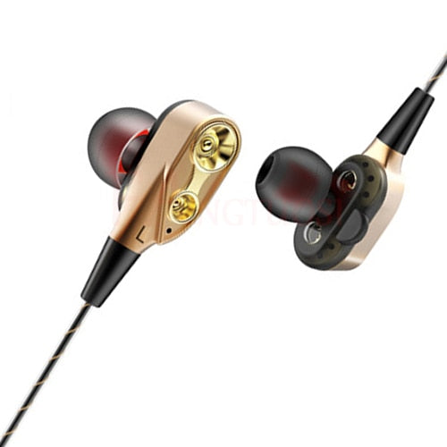 Dual Drive Stereo In-ear Headset Earbuds Bass For iPhone huawei Xiaomi 3.5mm With Mic - NAKHIL