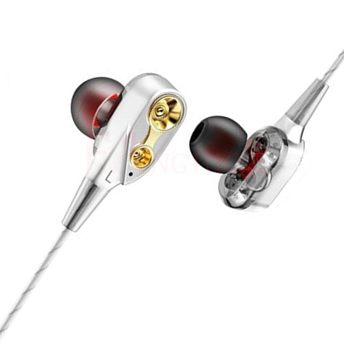 Dual Drive Stereo In-ear Headset Earbuds Bass For iPhone huawei Xiaomi 3.5mm With Mic - NAKHIL