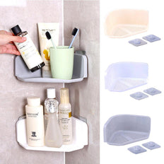 3 colors Suction Cup Corner Shower Shelf Bathroom Shampoo Holder Kitchen Storage Rack Organizer - NAKHIL