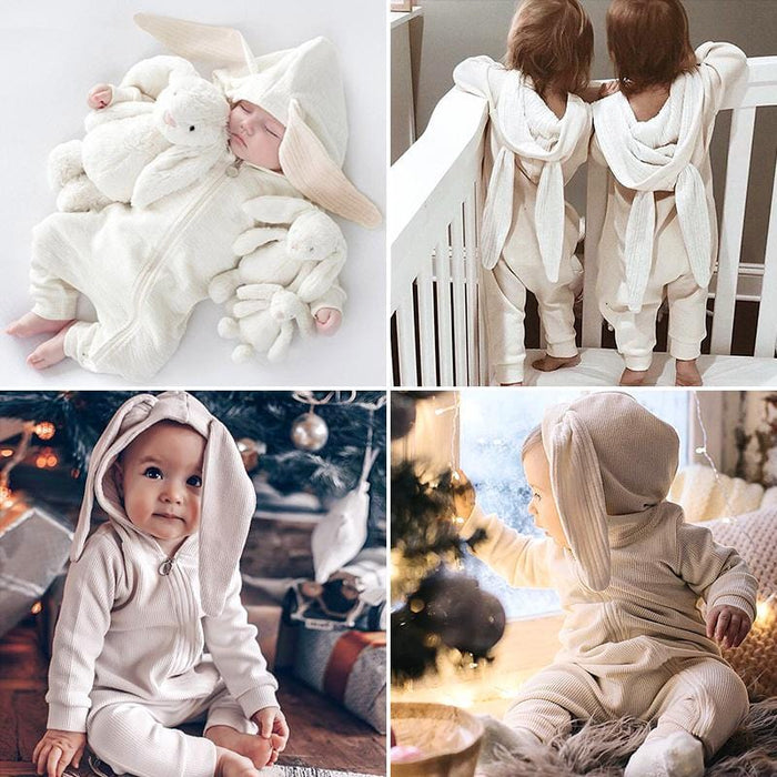 Newborn Baby Girls Boys Clothing Romper Cotton Long Sleeve Jumpsuit Playsuit 2019 Spring Bunny Outfits One piecer 3D Ear Clothes - NAKHIL