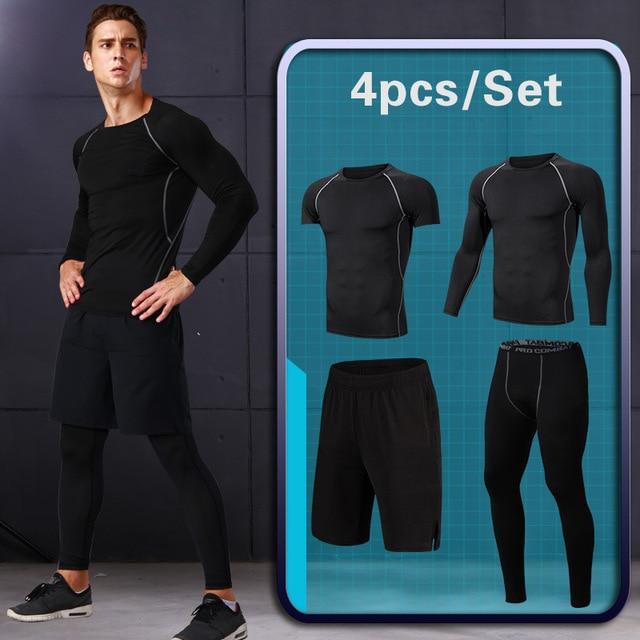 Tights Sports Men's Compression Sportswear Suits training  workout jogging Tracksuit Dry Fit - NAKHIL