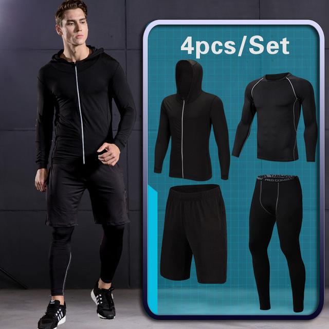 Tights Sports Men's Compression Sportswear Suits training  workout jogging Tracksuit Dry Fit - NAKHIL