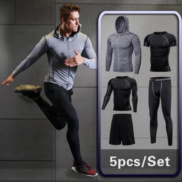 Tights Sports Men's Compression Sportswear Suits training  workout jogging Tracksuit Dry Fit - NAKHIL