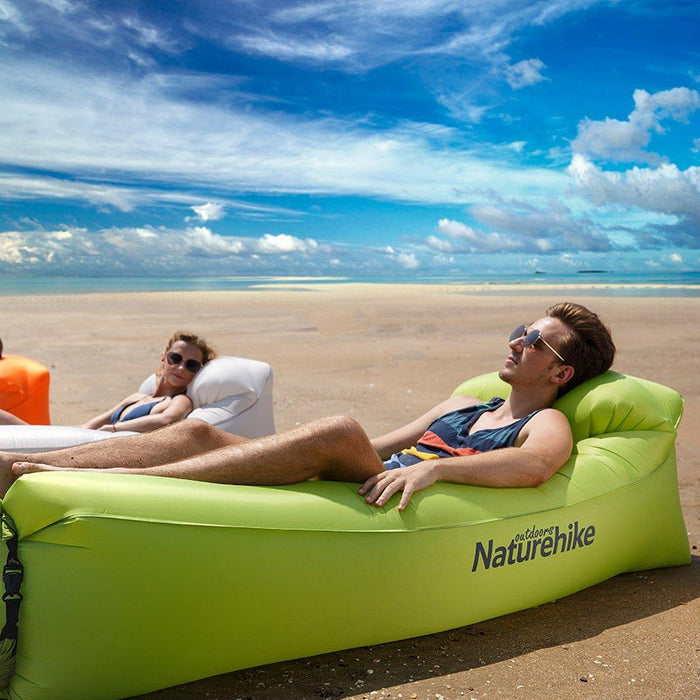 Outdoor Inflatable Beach Lounger Couch Air Mattresses Hammock with Backrest Portable Air Sofa Chair Bed Indoors Outdoors - NAKHIL