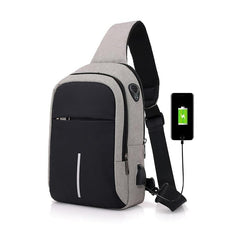 Multifunction Crossbody Bags USB Charging Chest Pack Short Trip Water Repellent - NAKHIL