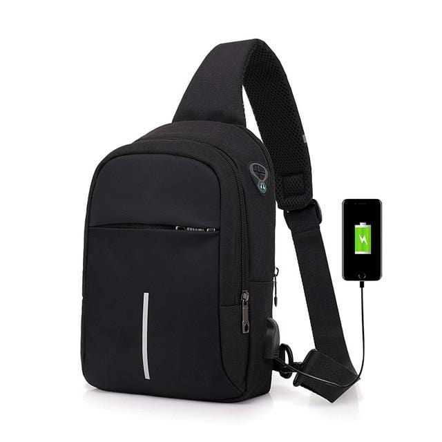 Multifunction Crossbody Bags USB Charging Chest Pack Short Trip Water Repellent - NAKHIL