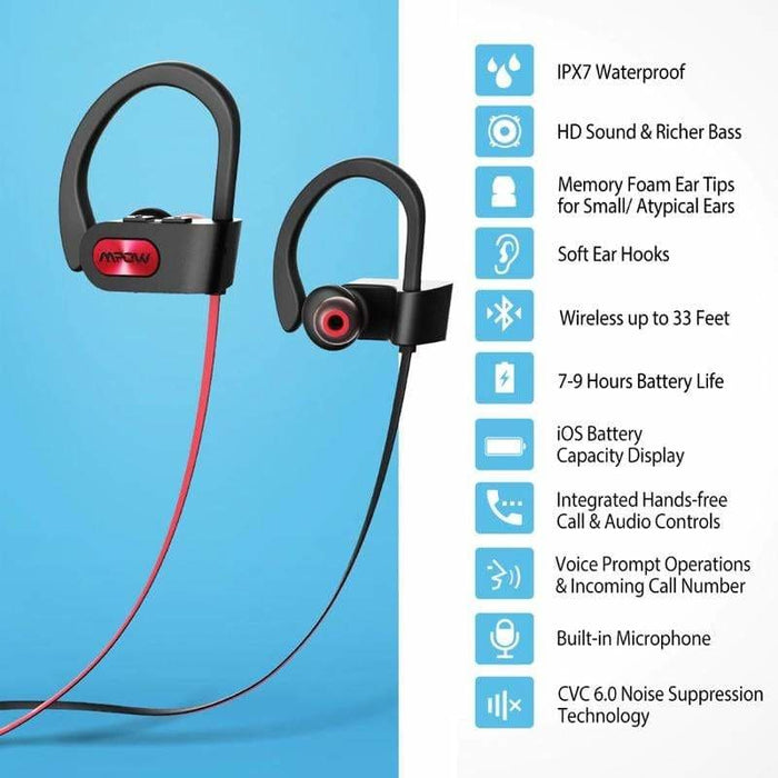 Waterproof PX7 Bluetooth 4.1 Headphones Noise Cancelling Earphone HiFi Stereo - NAKHIL